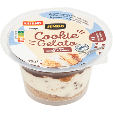 Jumbo Cookie Gelato 75 g - Bevat Alcohol