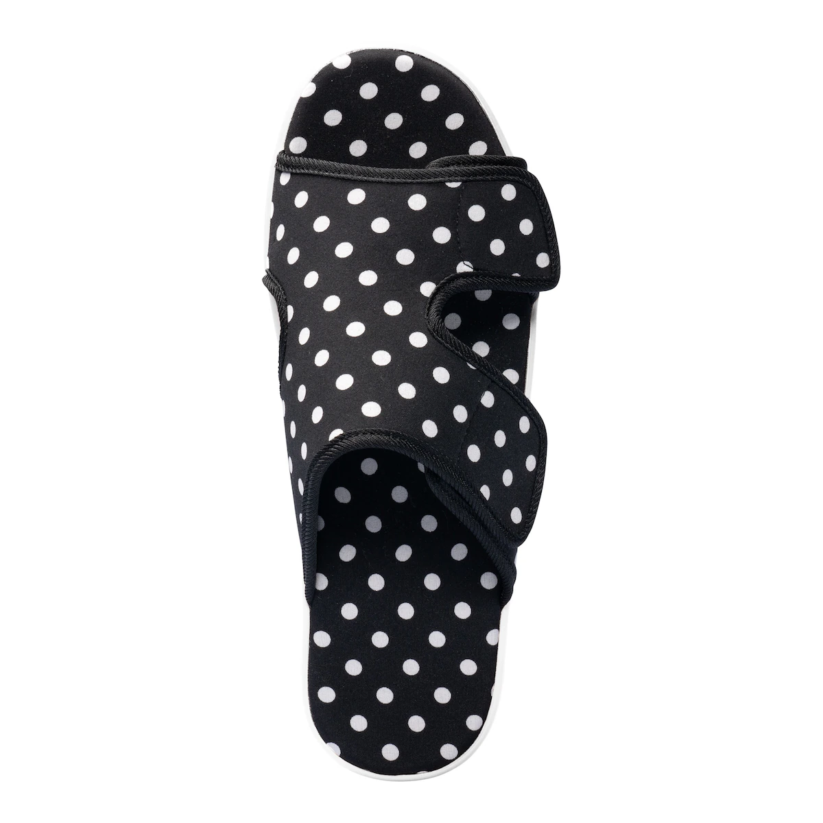 wonderwalk - Doppelklett-Pantolette „Punkte“ - schwarz