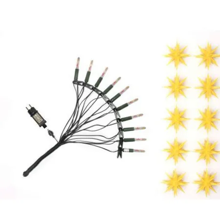 Herrnhuter Sterne 50420 Sternenkette A1s gelb, 10 Sterne ø 13cm, mit LED