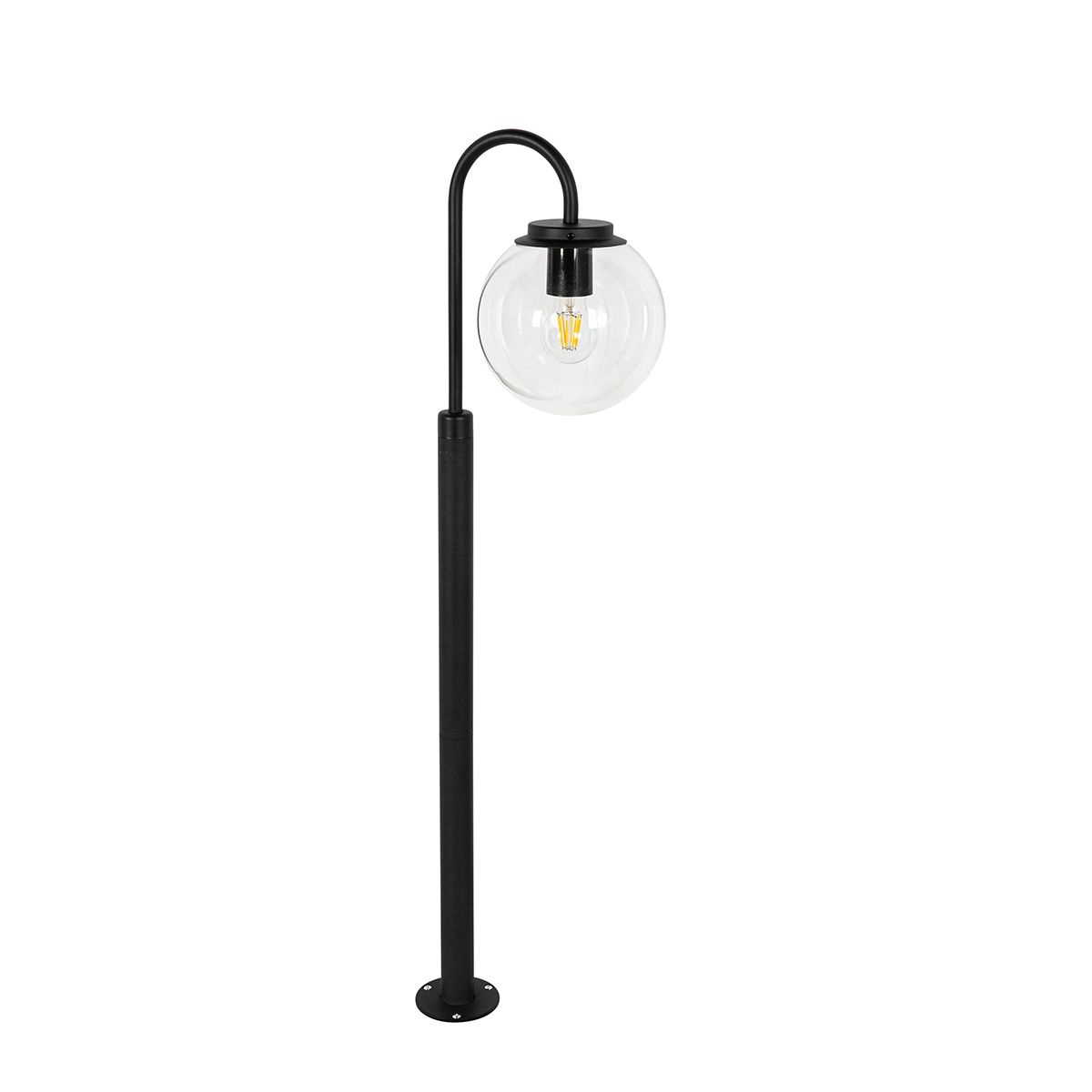 Moderne lantaarn zwart met helder glas 104 cm IP44 - Sfera