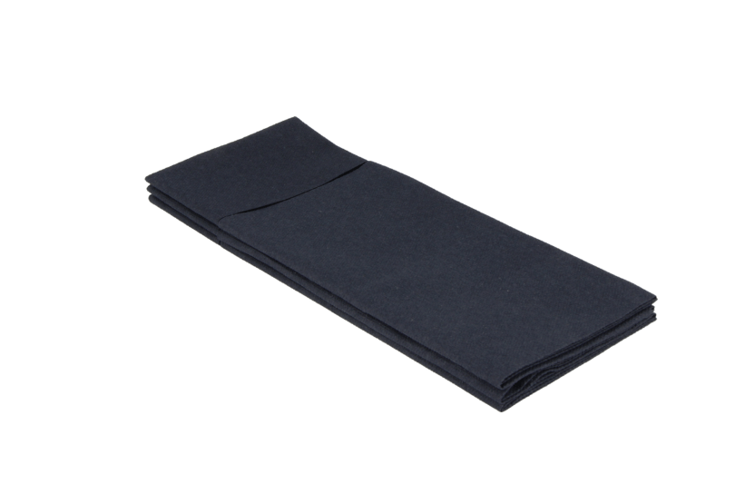 Servet airlaid bestekvouw 32x40cm zwart