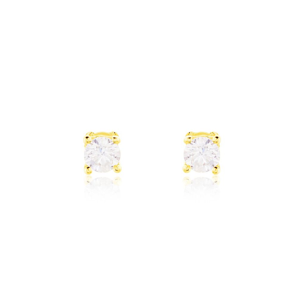 Boucles D'oreilles Puces Victoria Or Jaune Diamant