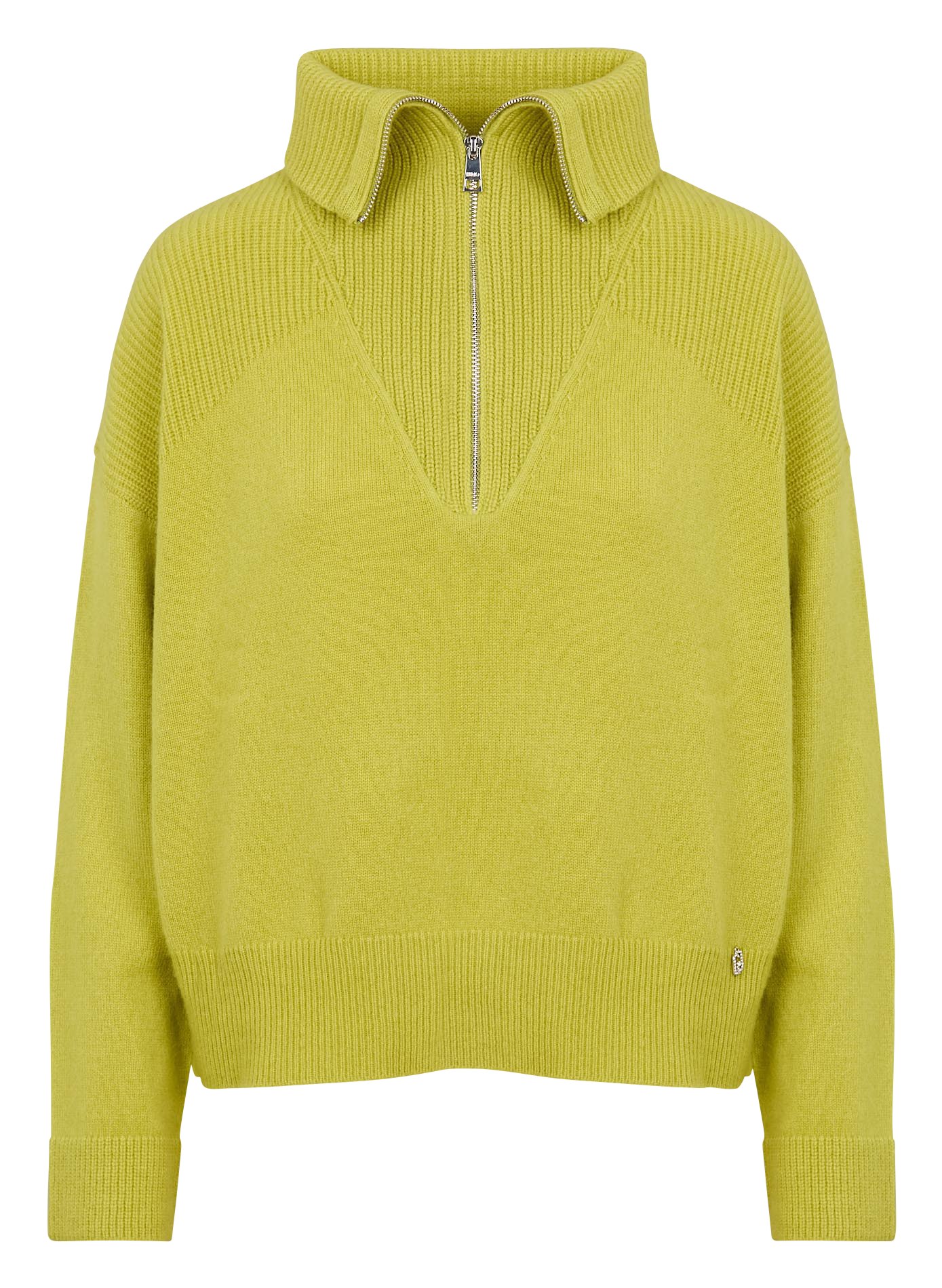 Pull zippé en laine | Vert