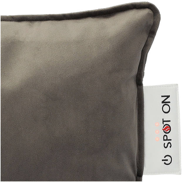 Spot On draadloos warmtekussen fluweel grijs 40 x 40 cm - oplaadbaar en 3 warmtestanden