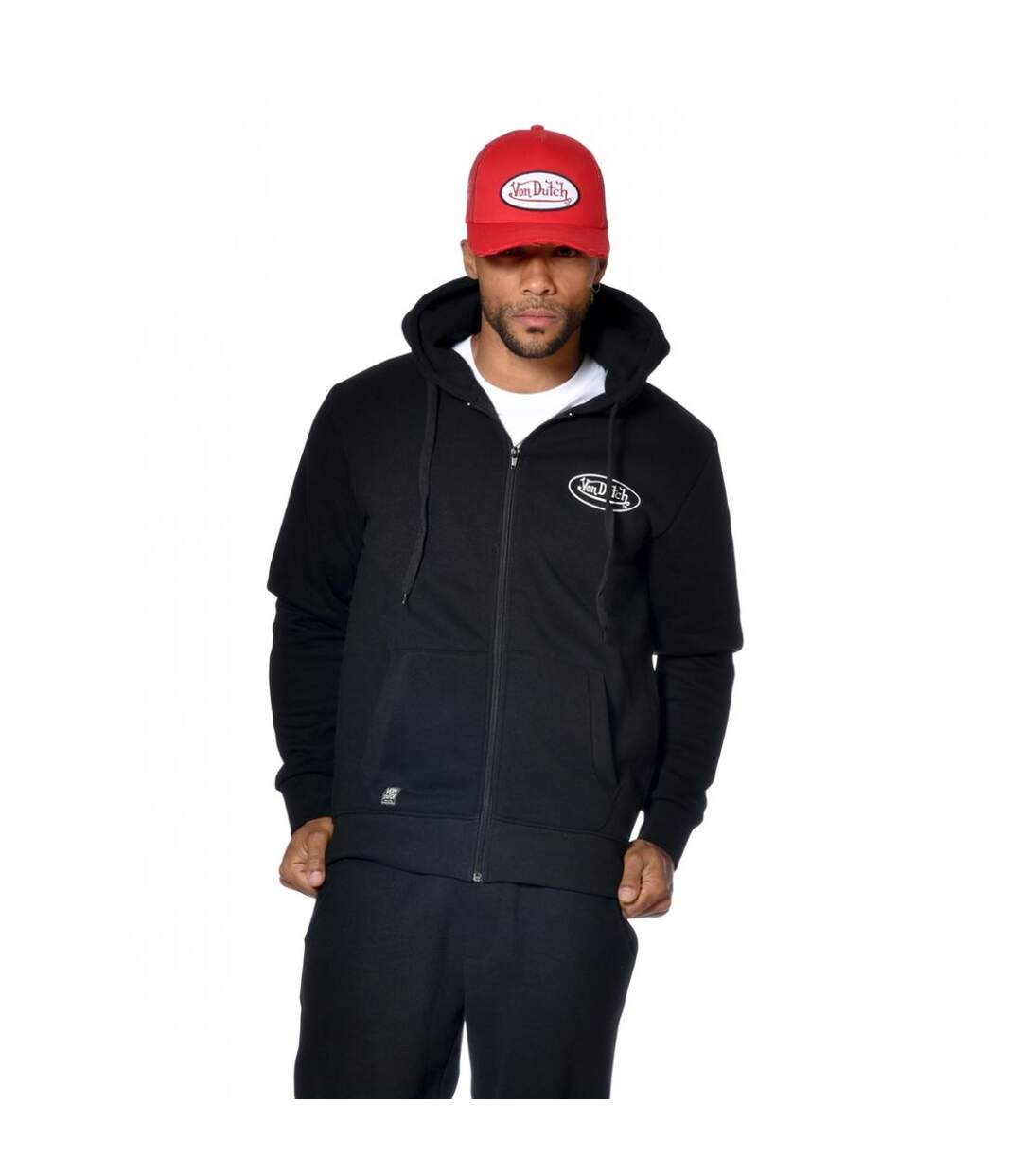 Sweat Von Dutch homme zippé à capuche imprimé devant Sliman