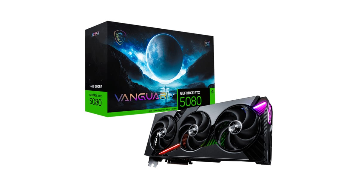 MSIGeForce RTX 5080 16G VANGUARD SOC grafische kaart  (3x DisplayPort, 1x HDMI)