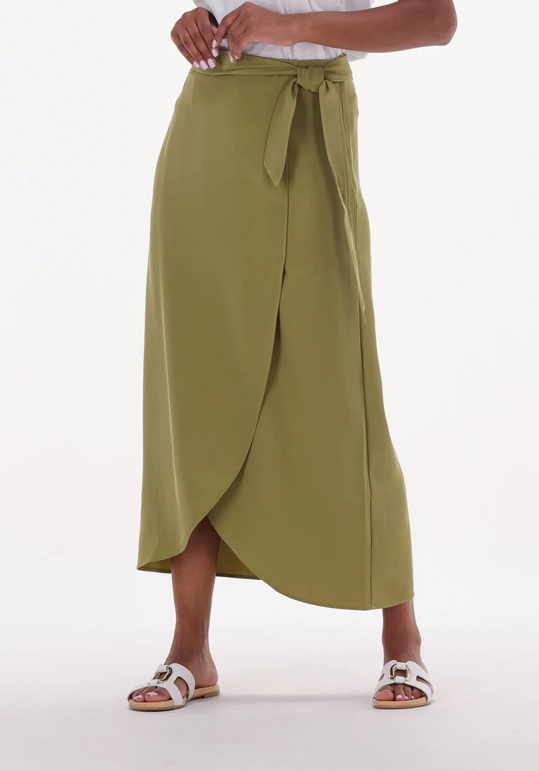 ANOTHER LABEL groene another label midirok bryn skirt