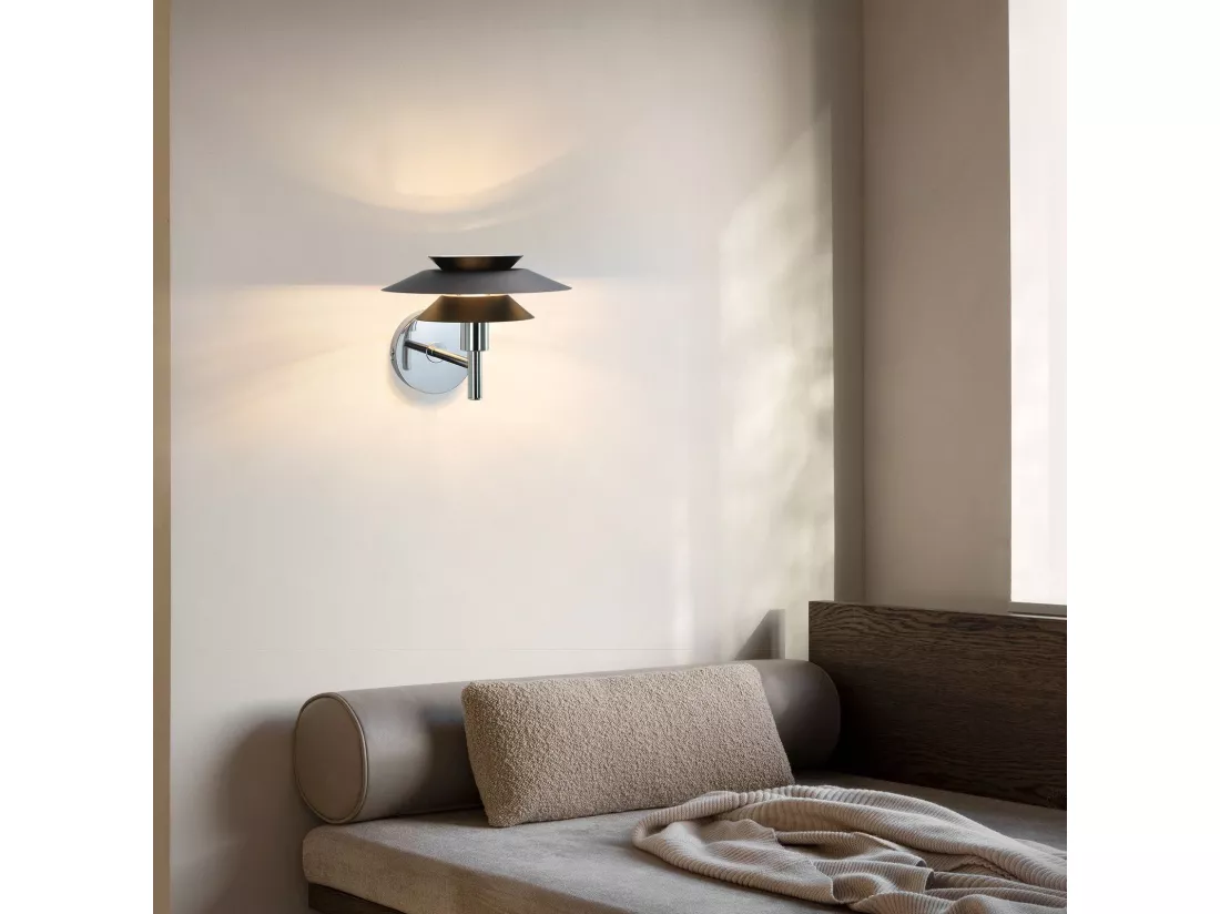 NETTLIFE Applique murale intérieure Noir - Lampe de chambre à coucher Design moderne G9 Sans ampoule (Max.25W)