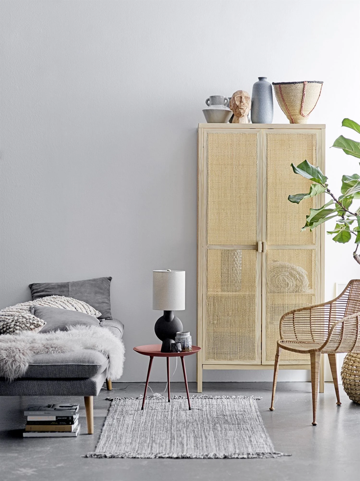 Lampe de table tissu | Marron