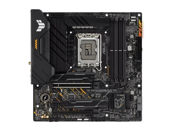 ASUS TUF GAMING B660M-PLUS WIFI - Bundkort - micro ATX - LGA1700 sokkel - B660 Chipset - USB-C Gen 2x2, USB 3.2 Gen 1, USB 3.2 Gen 2, USB-C Gen1 - 2.5 Gigabit LAN, Wi-Fi 6, Bluetooth - onboard grafik (CPU påkrævet) - HD Audio (8-kanaler)