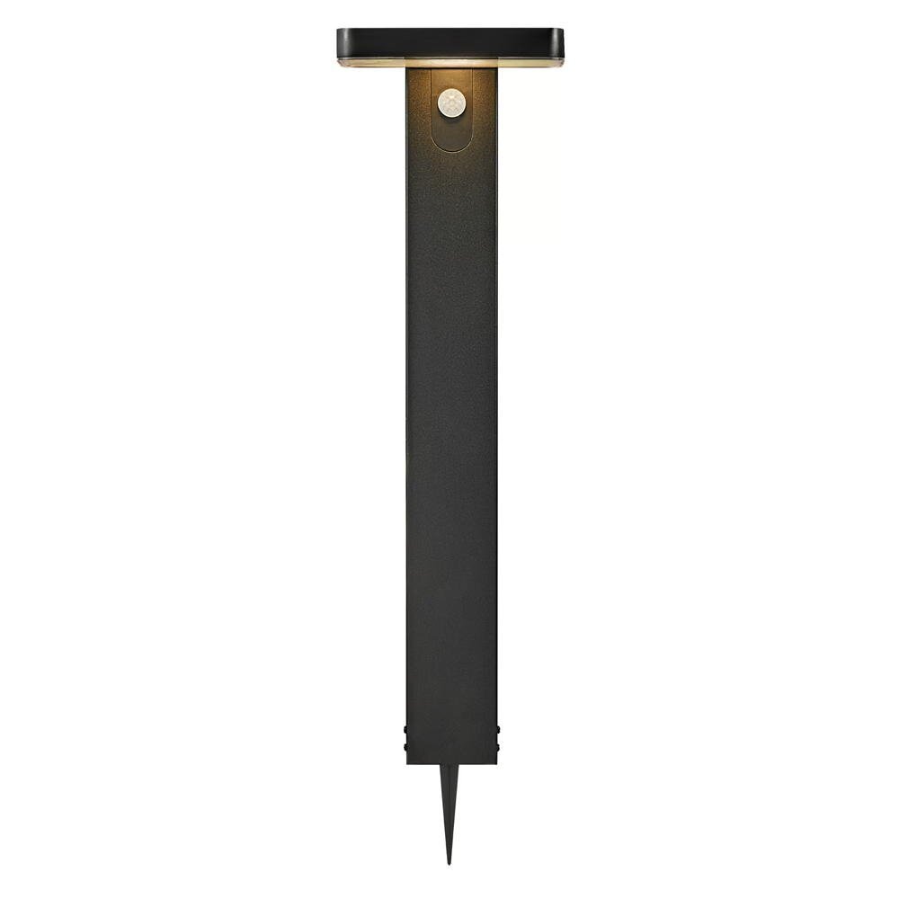 Rica LED solar padverlichting in zwart, 5W, 450lm, IP44, met bewegingssensor, vierkant