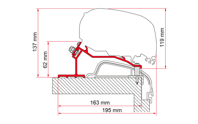 Fiamma Adapter Halterung Kit F65 / F80 für Hobby Premium Ontour