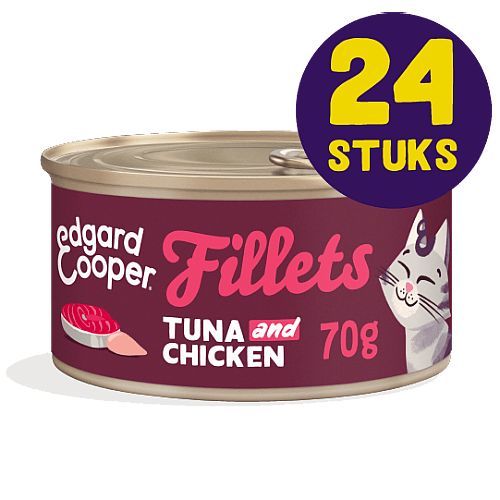 Edgard & Cooper Blikjes Tonijn en Kip Fancy Fillets Kat 24 x 70 gram | 12934