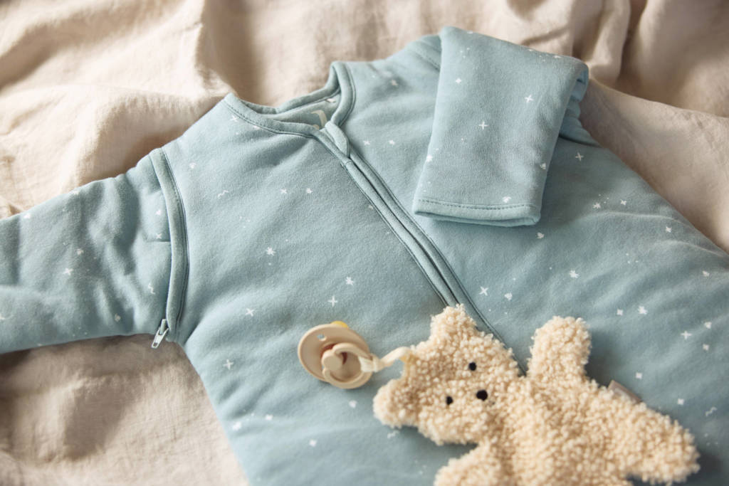 slaapzak met afritsbare mouw Twinkling - Sea Green