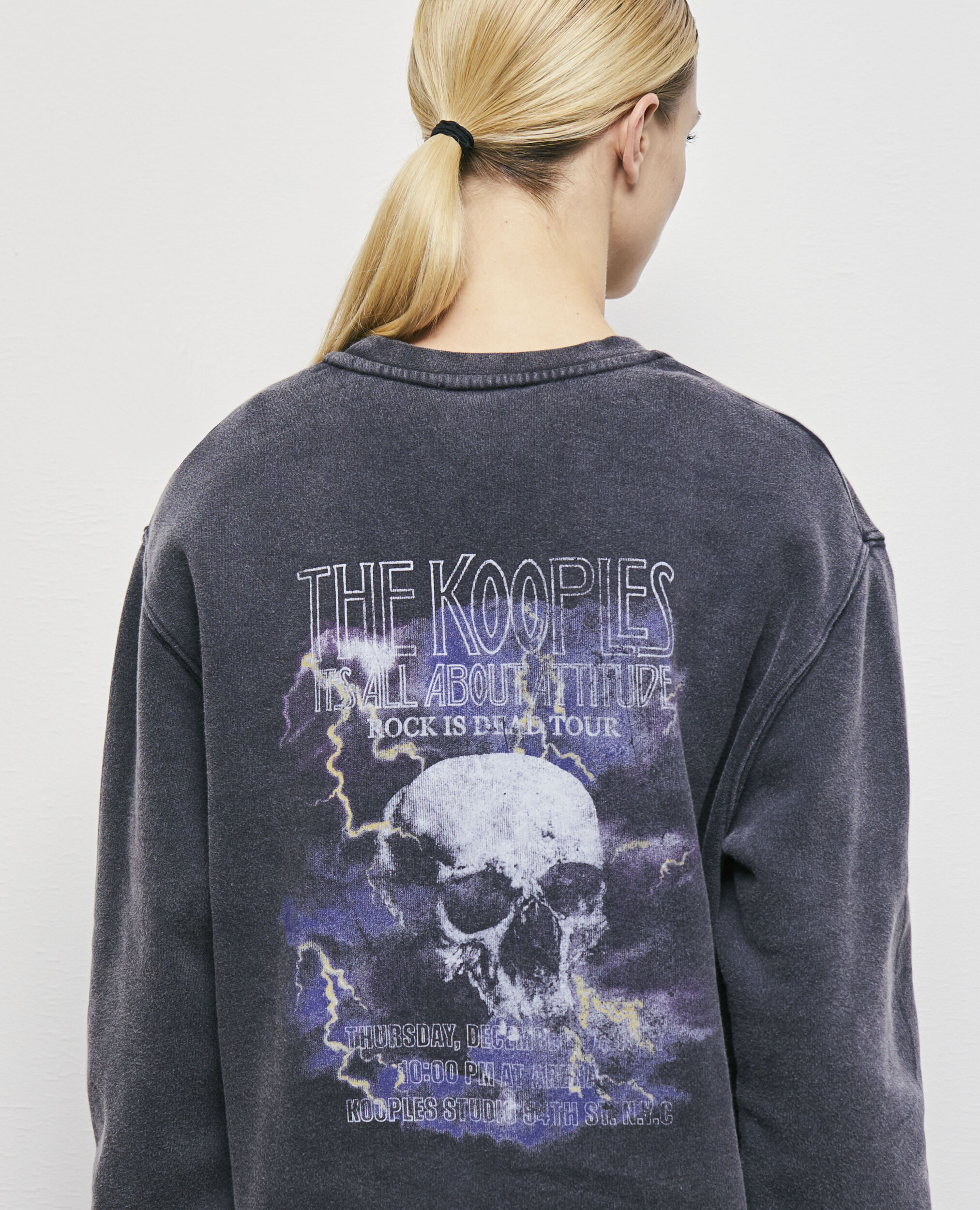 Sweatshirt sérigraphié skull noir