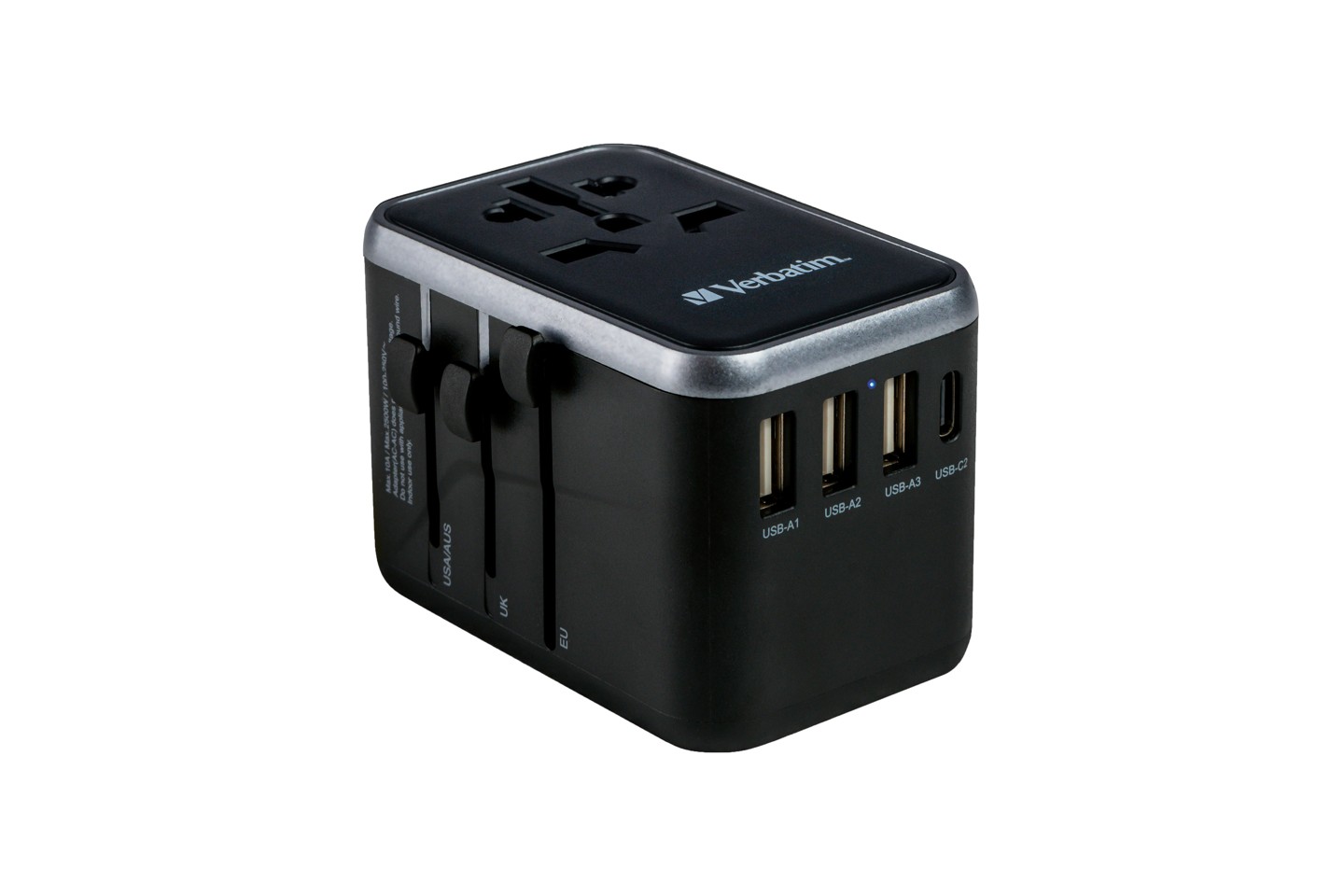 Verbatim - Universal rejseadapter UTA-04 PD61W/QC / 3xUSB / 2xType-C