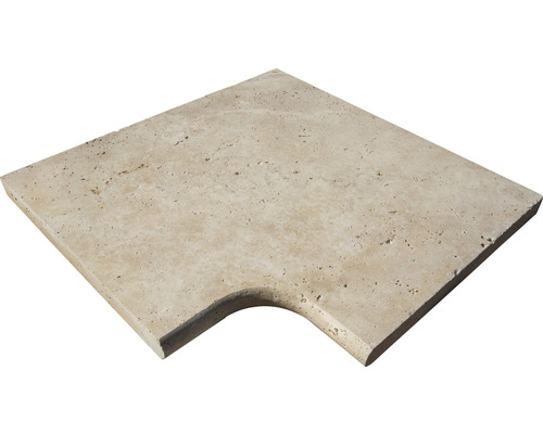 FLAIRSTONE Zwembadrand Roma hoekstuk 90° beige afgerond binnen 48x35 / 48x35 x 3 cm