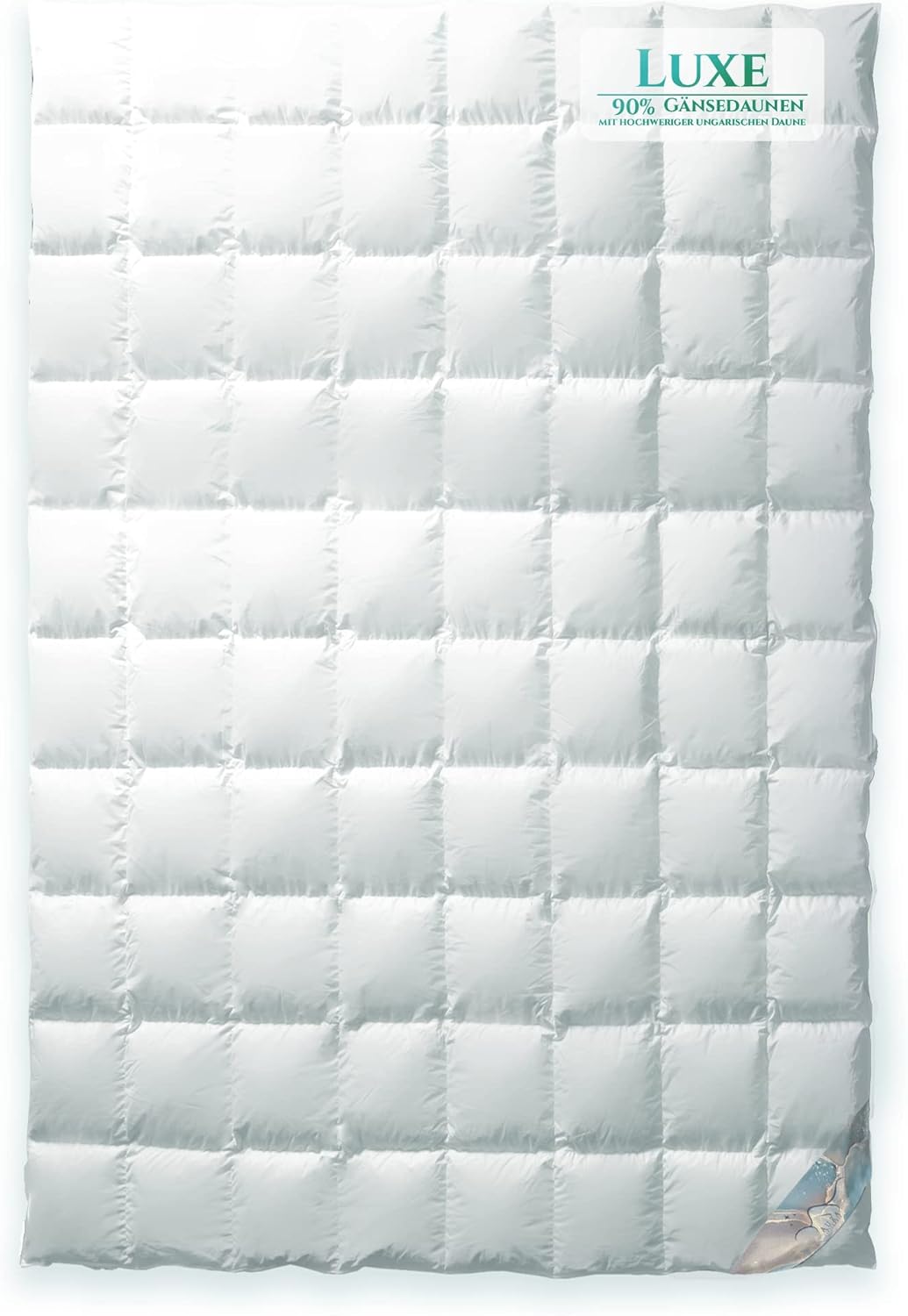 Aura® Luxus Ganzjahres Daunendecke 135x200 cm | Luxe 90% ungarische Gänsedaunen Klasse I | Oeko-TEX® Standard 100 | Allergikergeeignet Luxus Bettdecke für alle Jahreszeiten