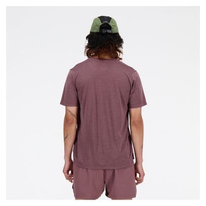 Maillot manches courtes New Balance Athletics Run Violet Homme