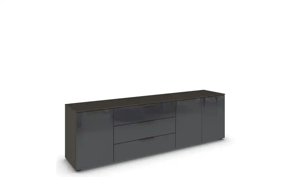 Sideboard Basaltgrau, Graphit Front: Glas, Oberboden: Dekor Basaltgrau, Graphit Graphit
