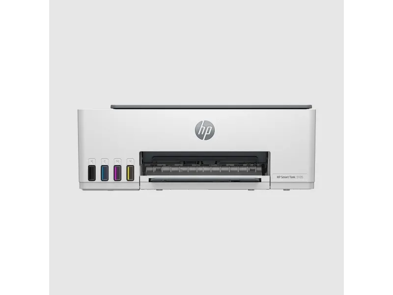 HP Smart Tank 5105 All-in-One - Multifunktionsprinter - farve - blækprinter - kan genopfyldes - Legal (216 x 356 mm) (original) - A4/Legal (medie) - op til 10 spm (kopiering) - op til 12 spm (udskriver) - 100 ark - USB 2.0, Wi-Fi(n), Bluetooth - lys