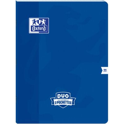 Oxford Duo - Cahier polypro 24 x 32 cm - 96 pages - grands carreaux (Seyes) - disponible dans différentes couleurs