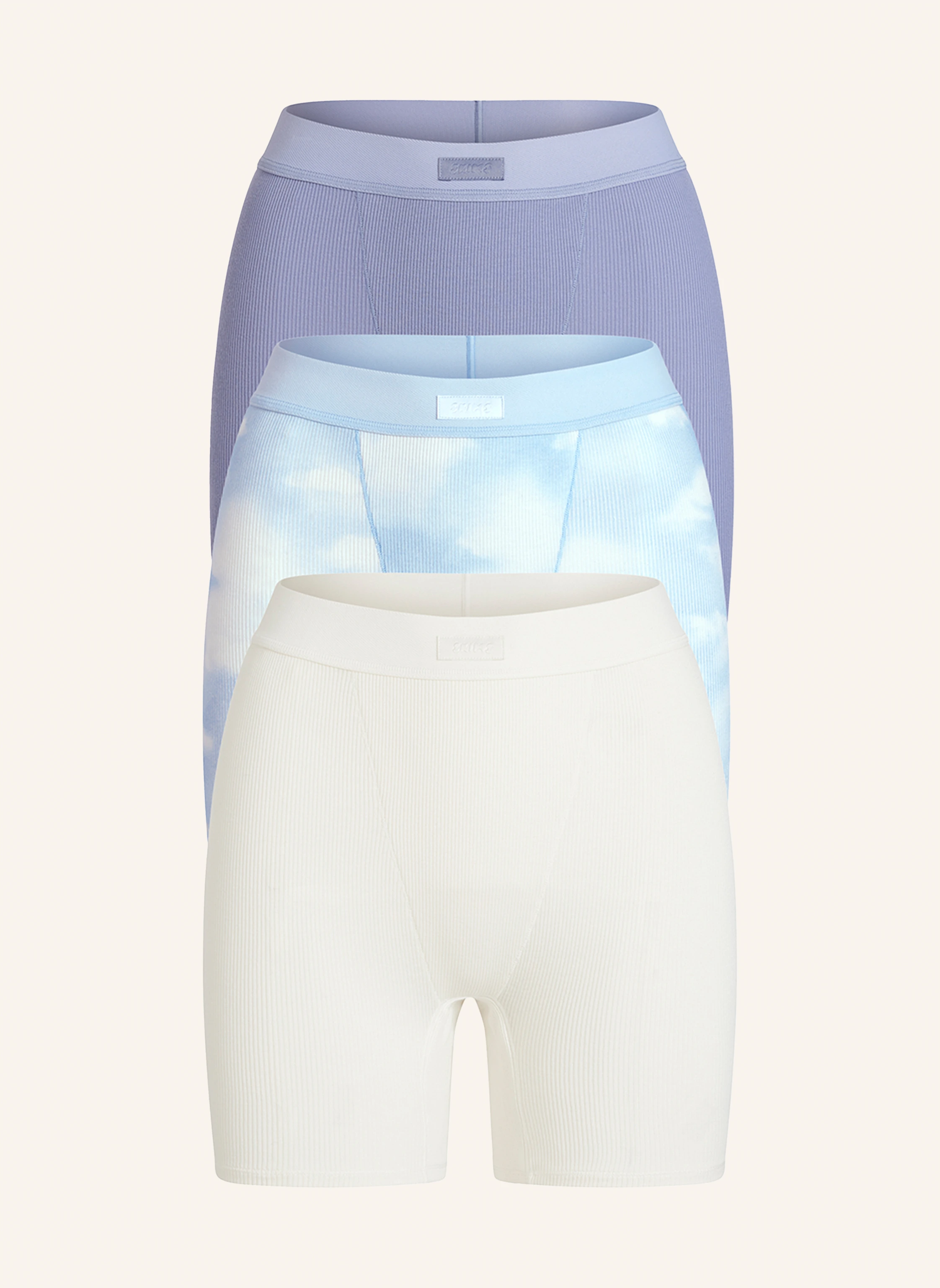 SKIMS 3er-Pack Lounge-Shorts COTTON RIB