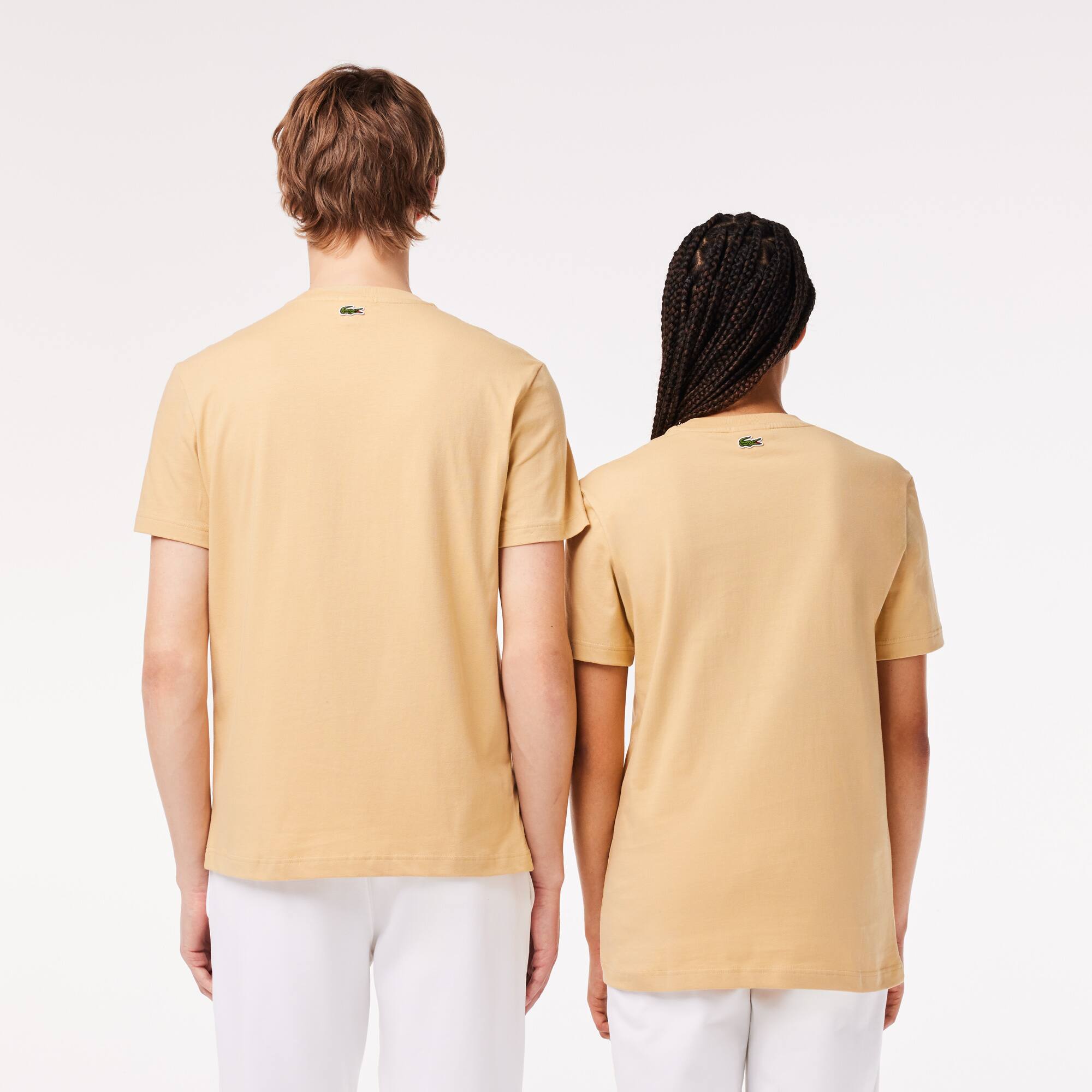T-shirt regular fit en jersey épais de coton T-Shirts - Beige - Lacoste - Unisex