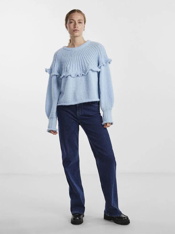 Pieces PCRIKKA LS ONECK KNIT BC Angel falls