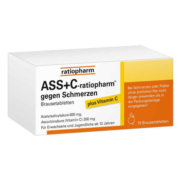 ASS + C ratiopharm gegen Schmerzen Brausetabletten, 10 St