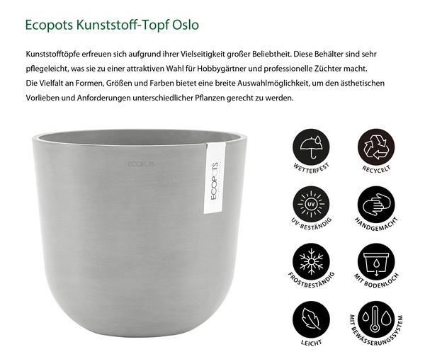 Ecopots Kunststoff-Topf Oslo mit Wassersystem,