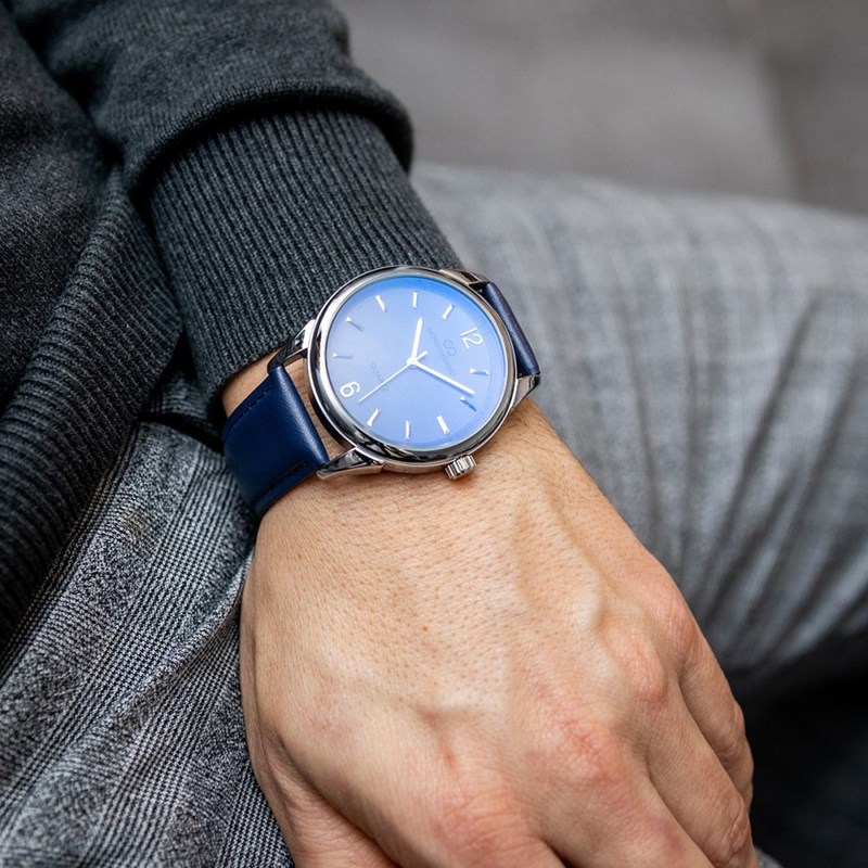 Montre Homme M. JOHN bracelet Cuir Bleu