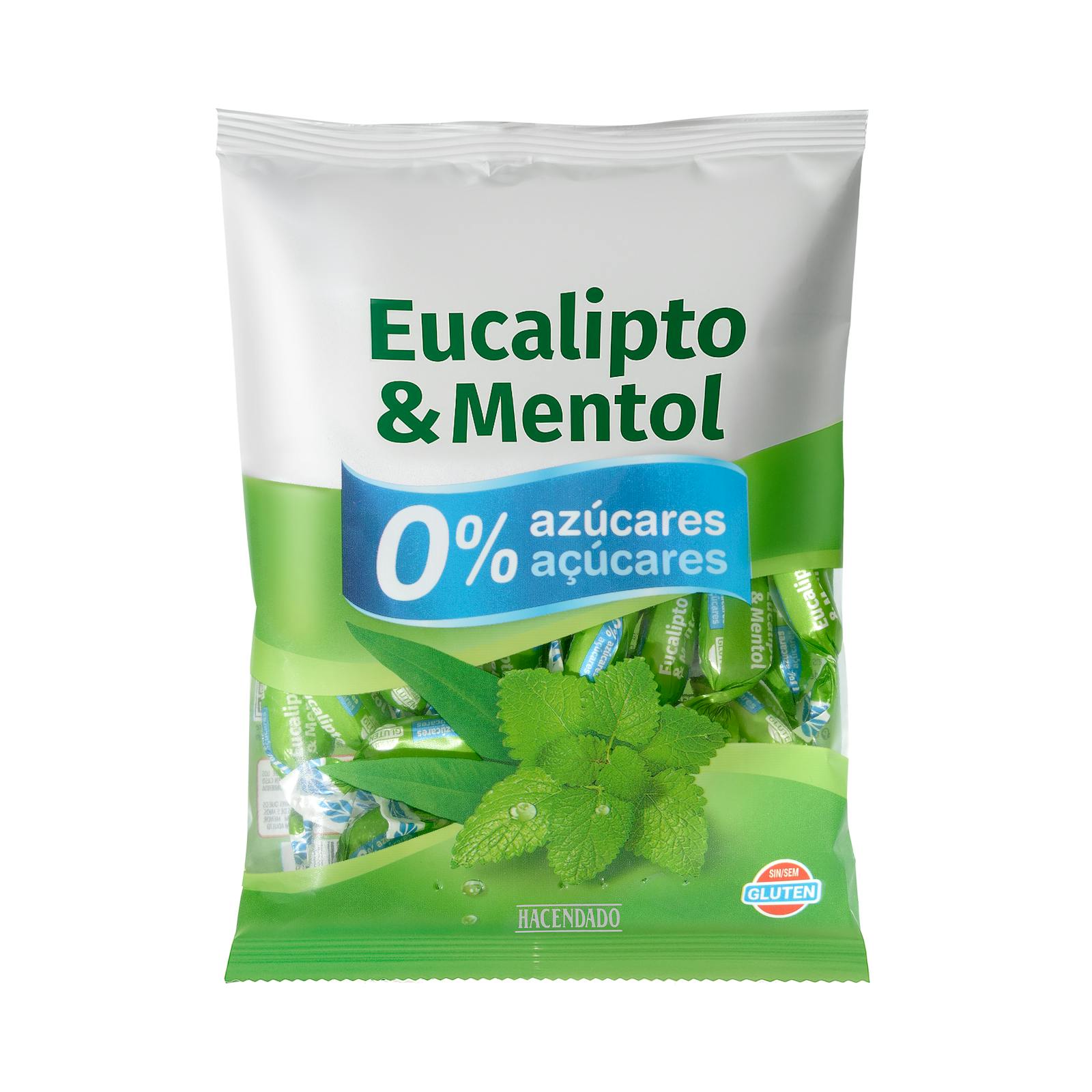Bonbons Hacendado à l'eucalyptus et au menthol 0% de sucre