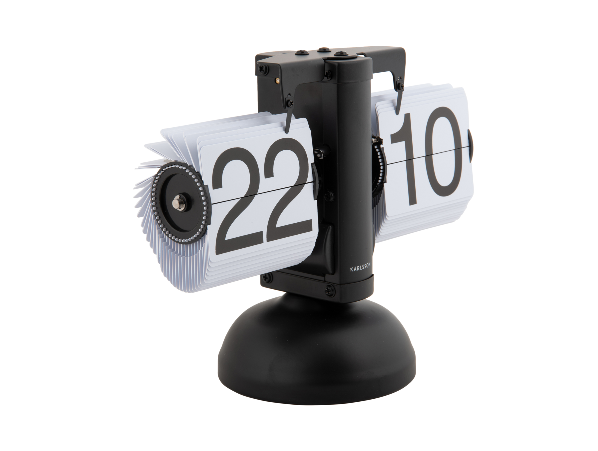 Table clock Small Flip black with white flips