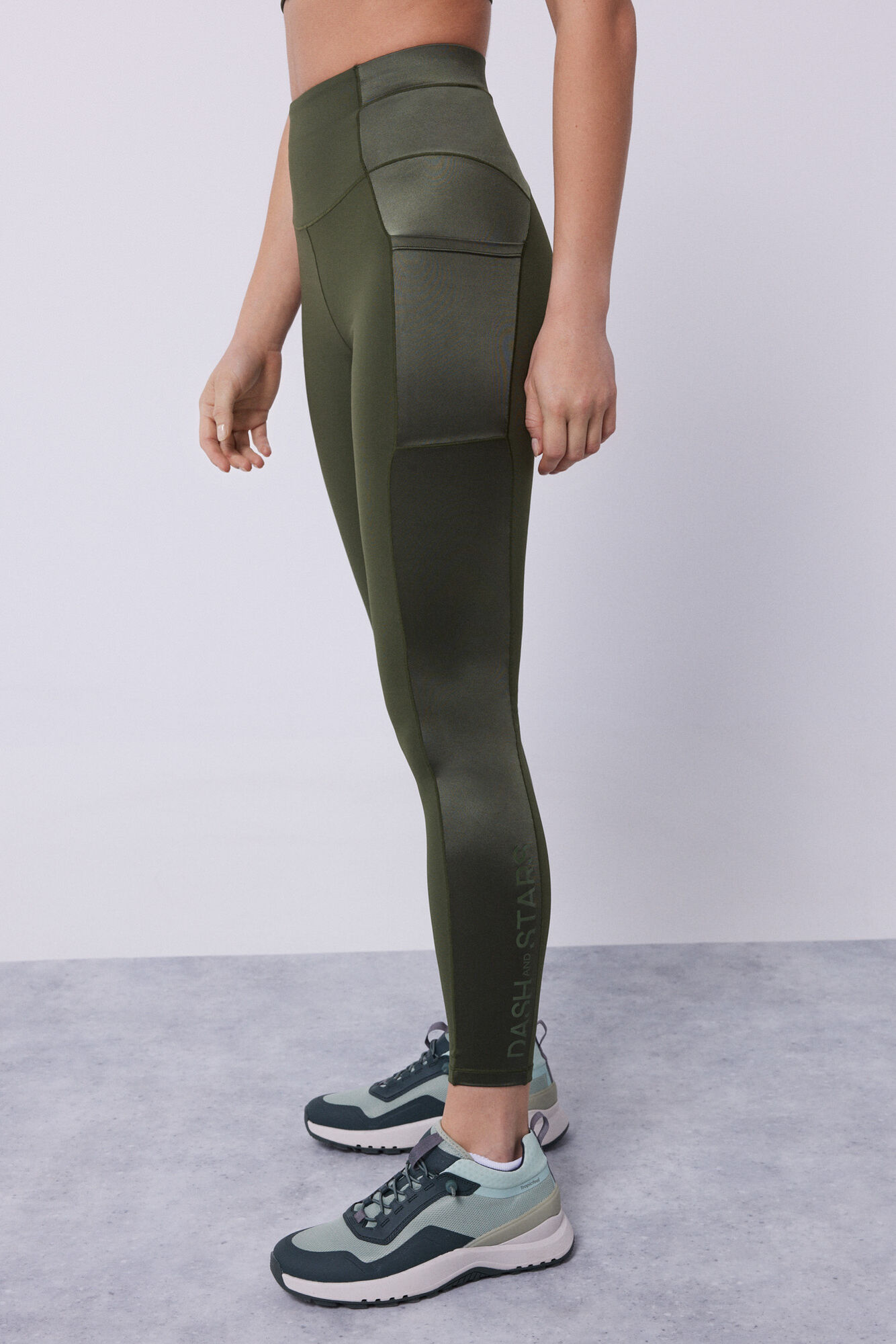 Leggings Stretch 4D Contraste Cáqui