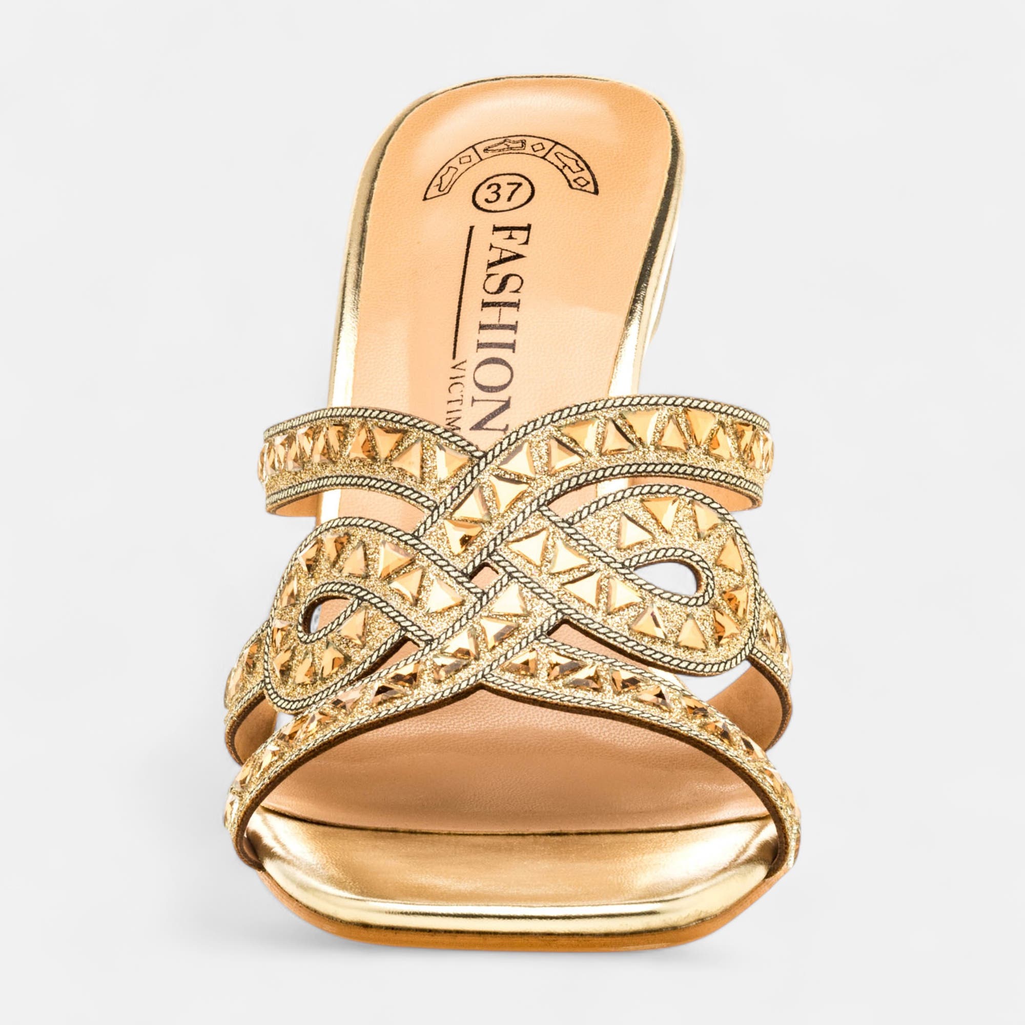 Mules à talon Femme or