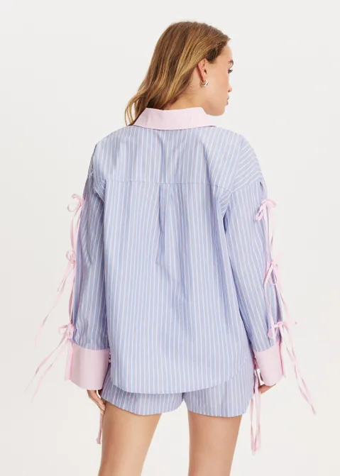 Blouse met strikmouwen assorti (ASSOR)