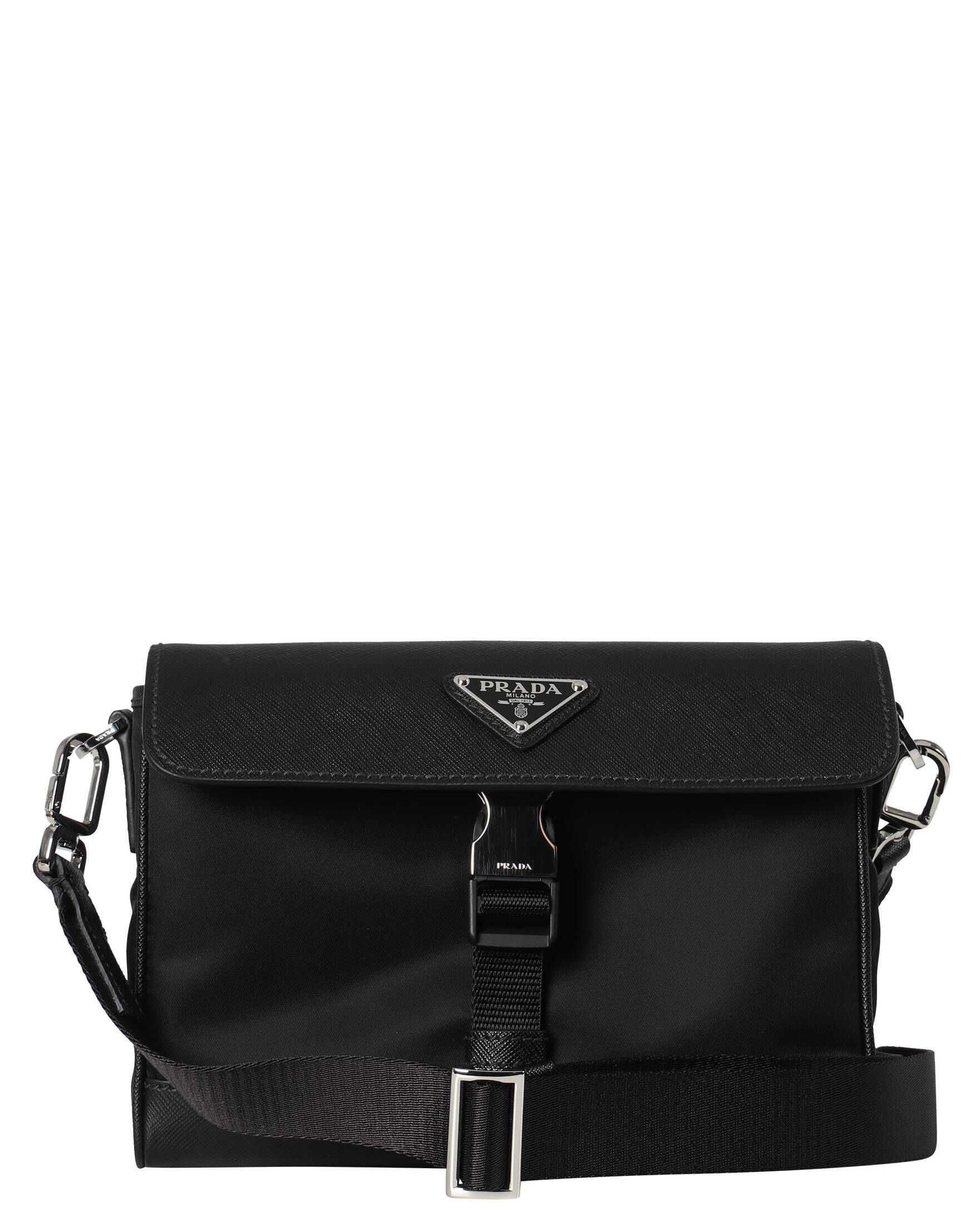 Prada| Herren Umhängetasche aus Re-Nylon und Saffiano Leder