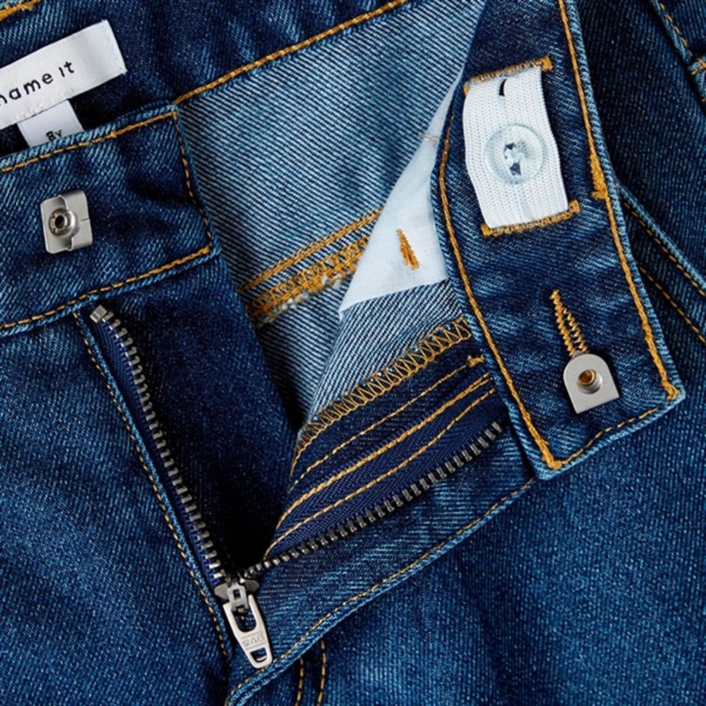 Dark Blue Denim Rose Wide Cargo Jeans Noos
