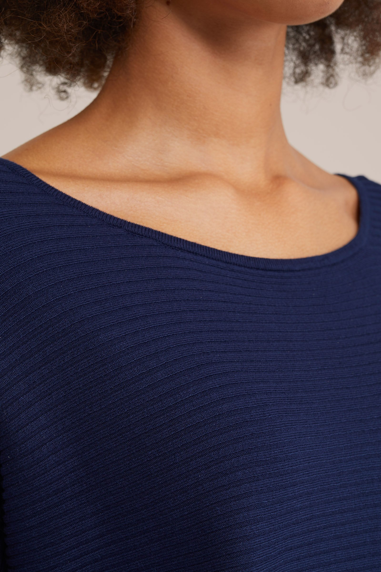 geribde trui WE Fashion Marineblauw