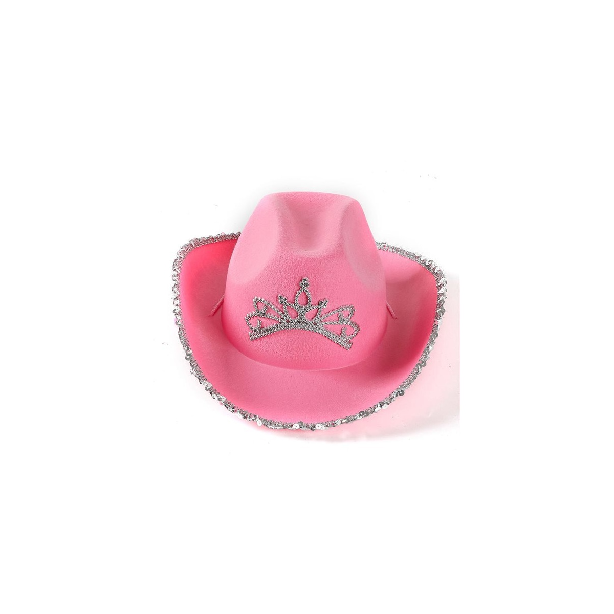 Rosa cowboyhatt med paljetter