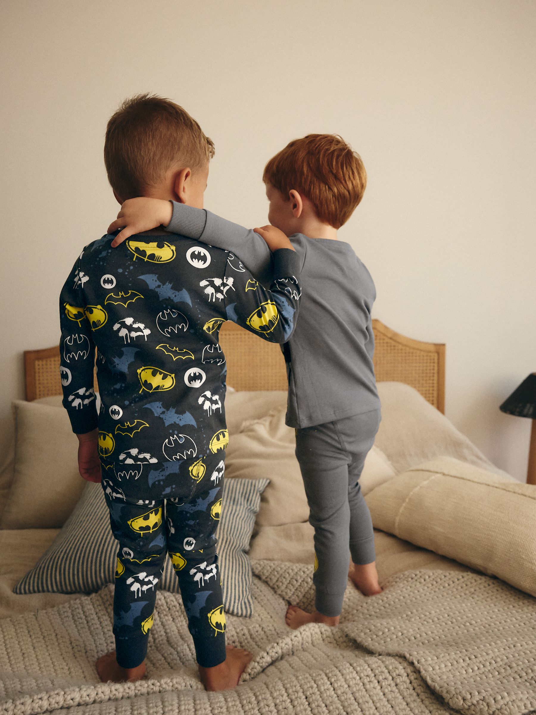 Zwart/grijs/geel Batman - Verpakking van 2 knusse pyjama's (9mnd-10jr)