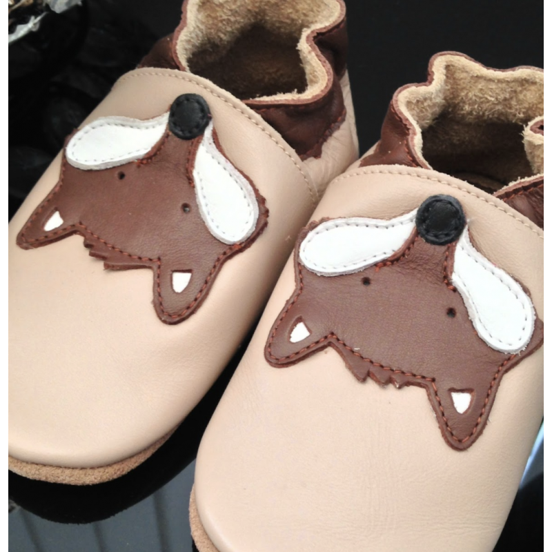 Bobux Bobux chaussons Renard crème