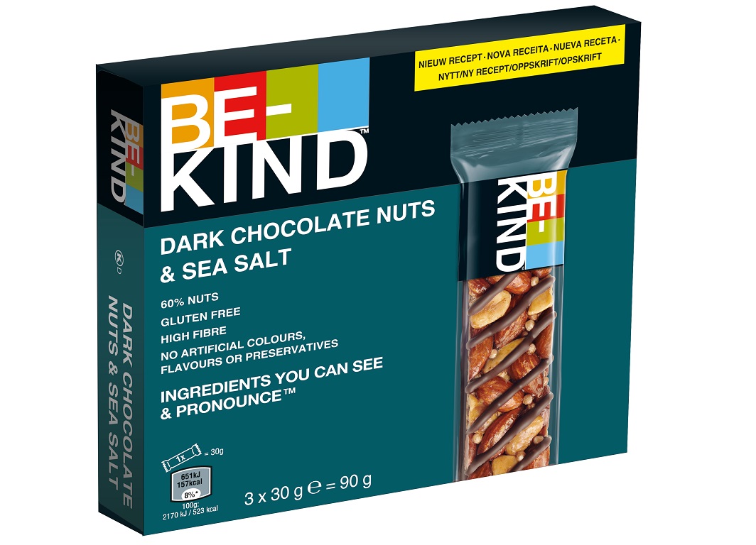 BARRAS BE-KIND CHOCOLATE NEGRO E SAL MARINHO 3X30G