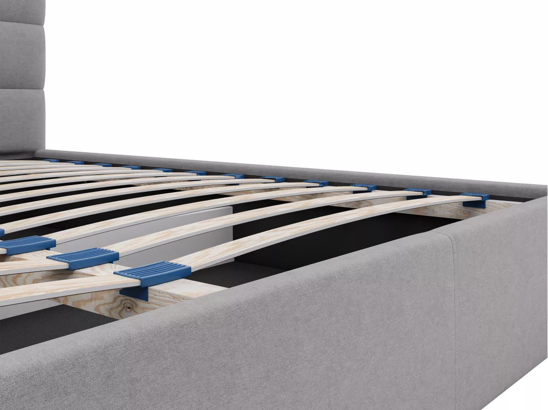 Lit coffre 200 x 200 cm - Tissu - Gris - ELIAVA de Pascal Morabito