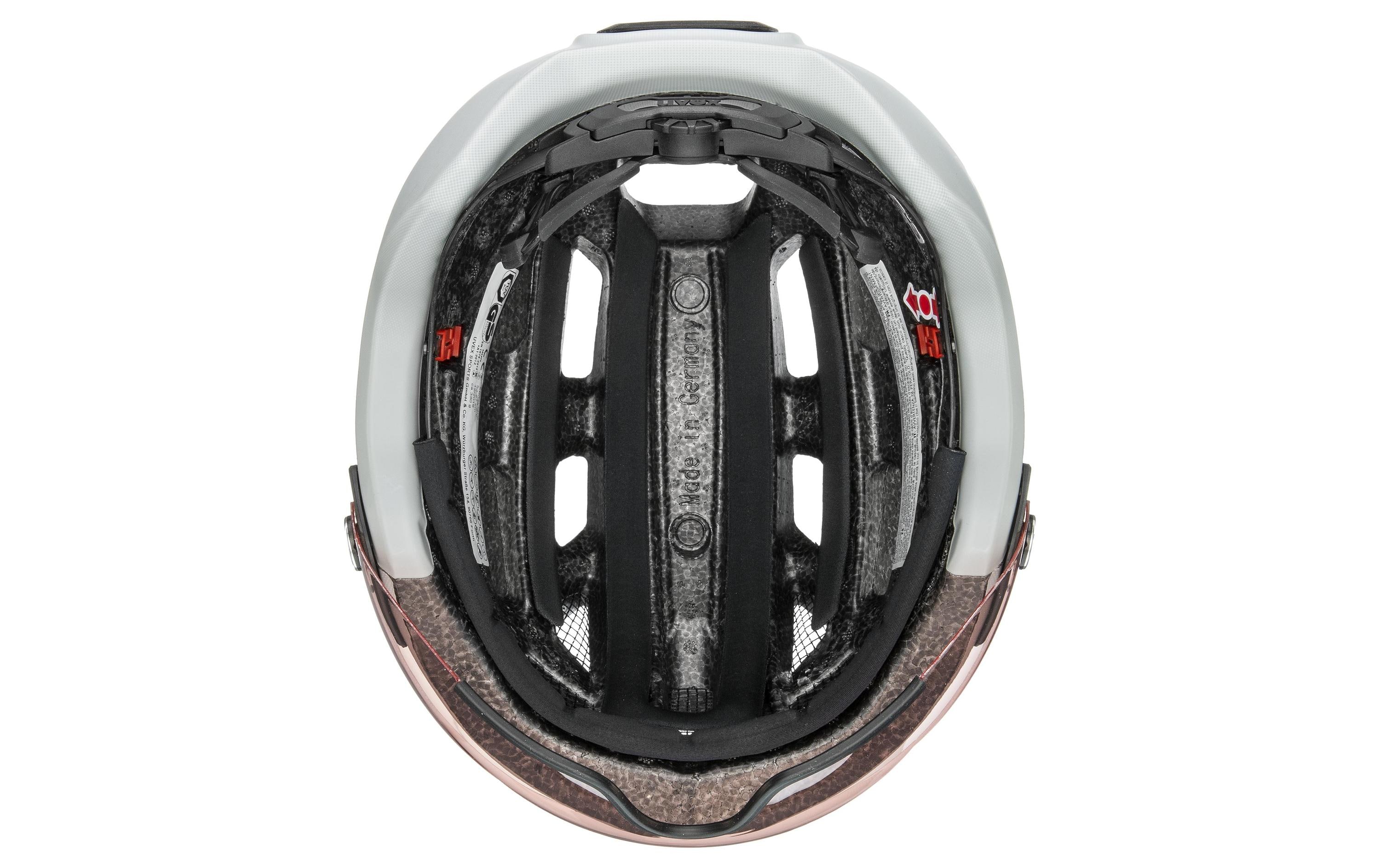 Helm uvex finale visor V papyrus matt , M<br>Photochromatischer Visier-Helm mit Plug-In-LED
