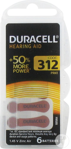 Duracell Easytab Pile Auditive (Da312) Brun 6 Pièces