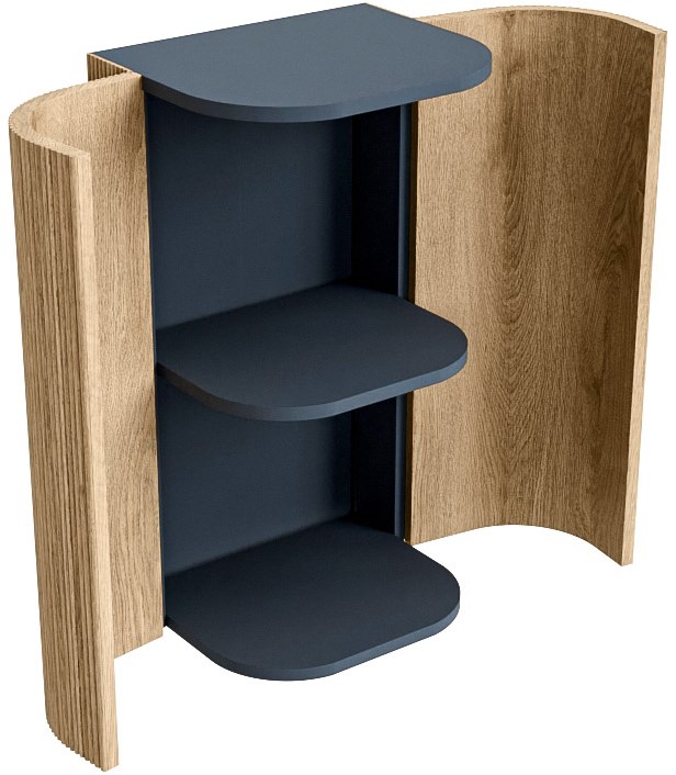 Mondiaz Kurve kolomkast met 2 deuren 45x37.5x80cm eiken