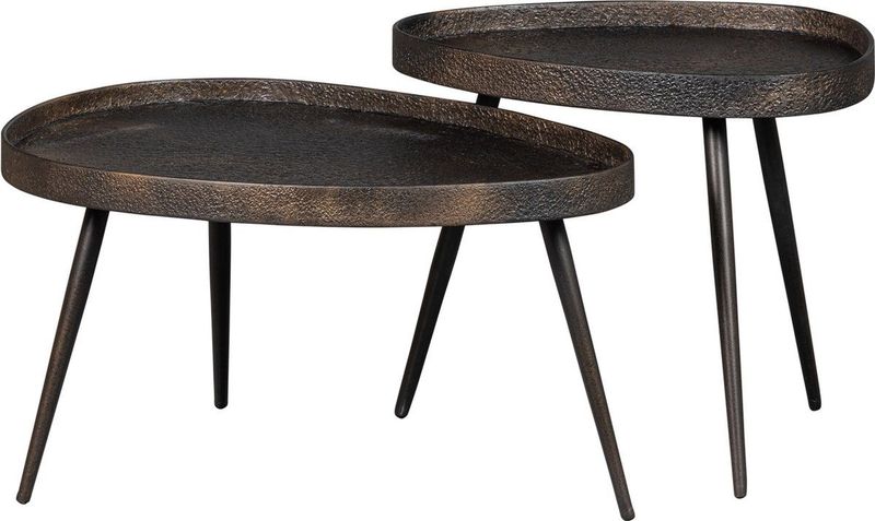 BePureHome Crude Bijzettafels - Zink - Antique Bronze - 39x71x52
