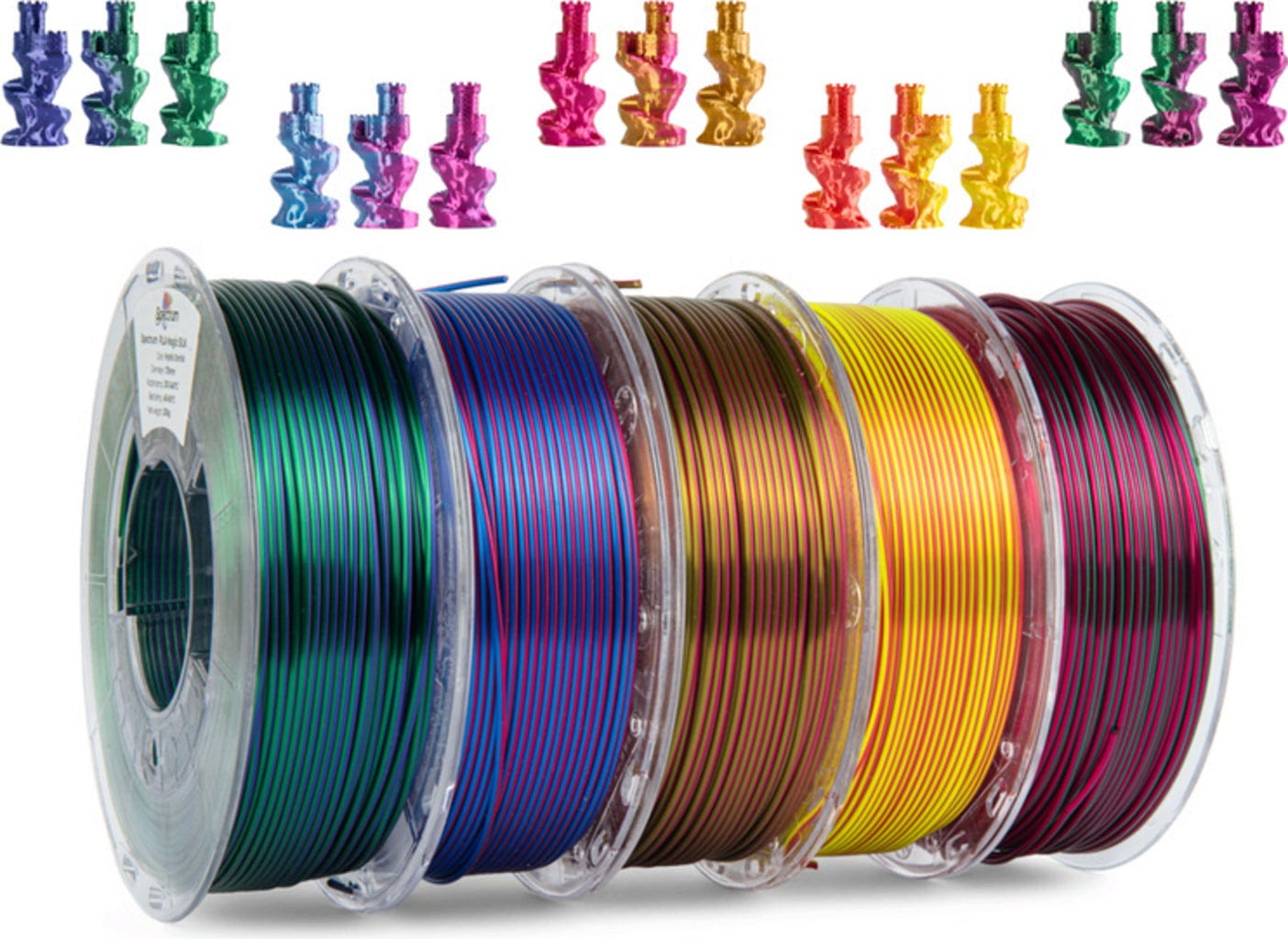 Spectrum  5er-Set PLA Magic Silk, 1,75 mm    Filamente auf ökologischen Pappspulen